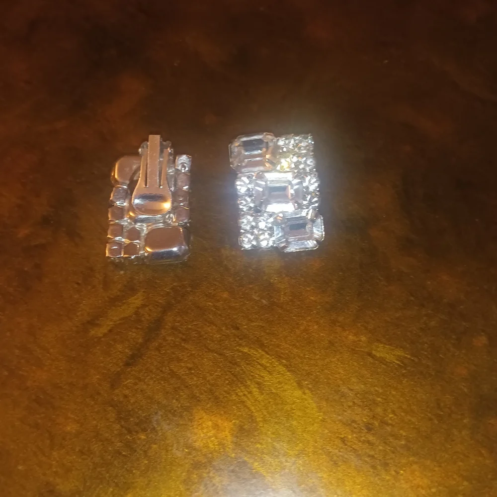 Silver Crystal Clip-On Earrings